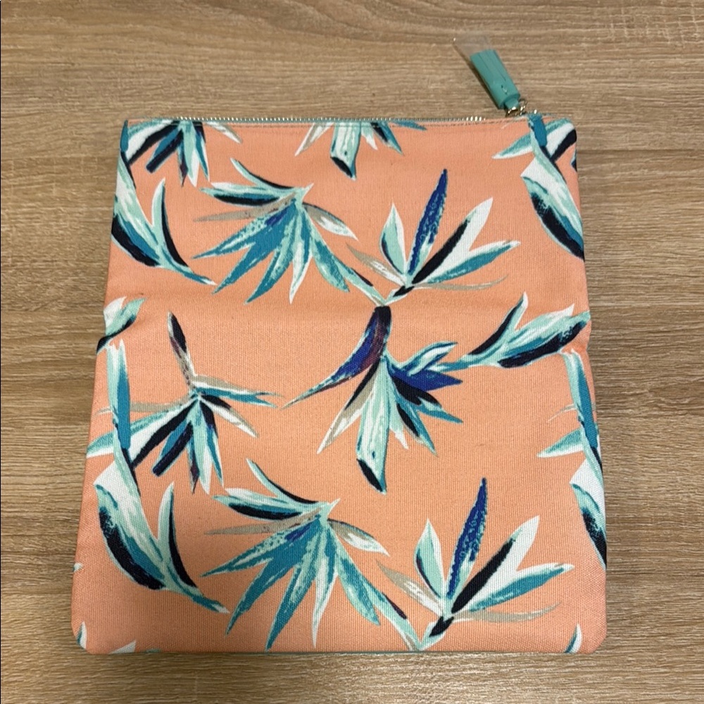 Rachel Pally Orange and Green Cosmetic Bag Tropical Print NWOT